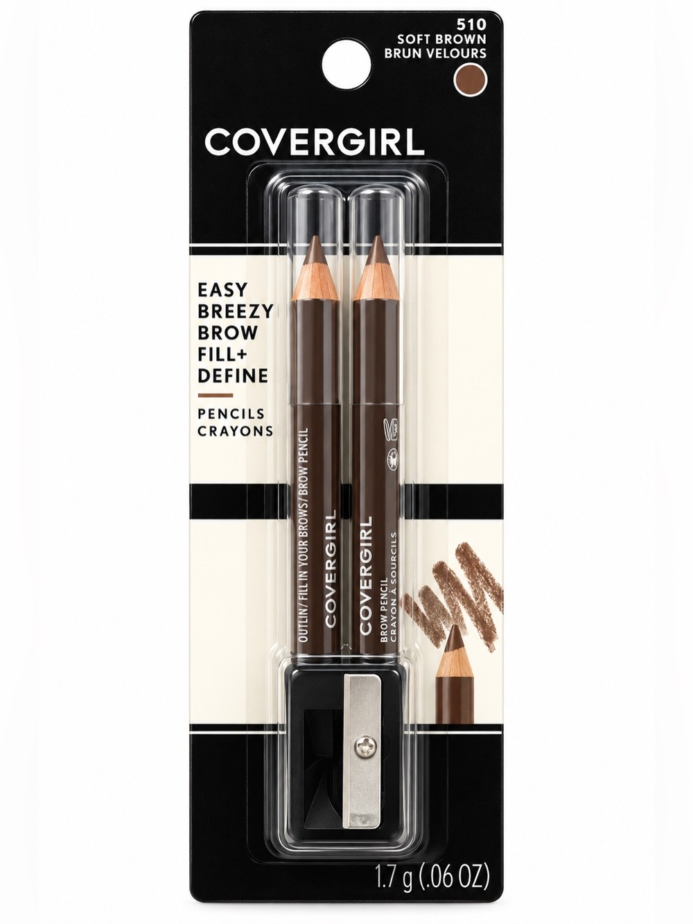 COVERGIRL Soft Brown Brow Pencil Duo with Sharpener